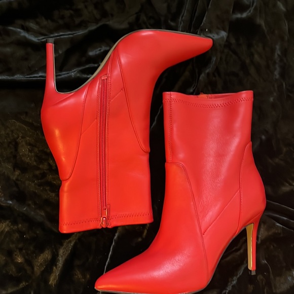 Charles David red leather booties - Picture 3 of 9